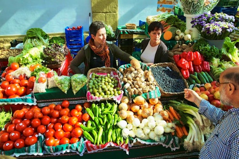 Outdoors food market in Spain